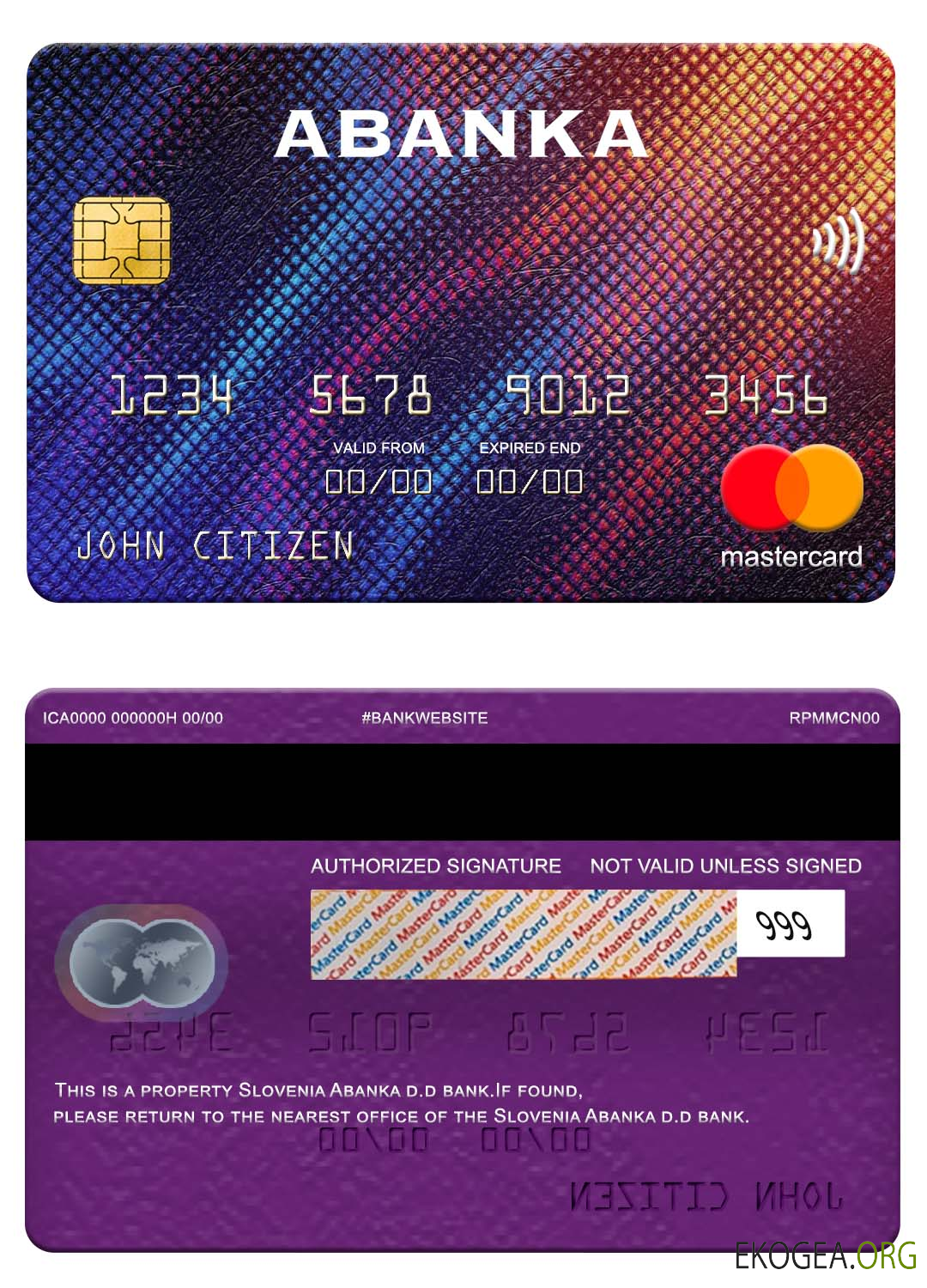 Slovénie Abanka d.d bank mastercard